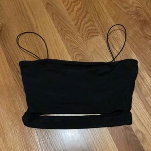 Romwe black split tank top Size: S